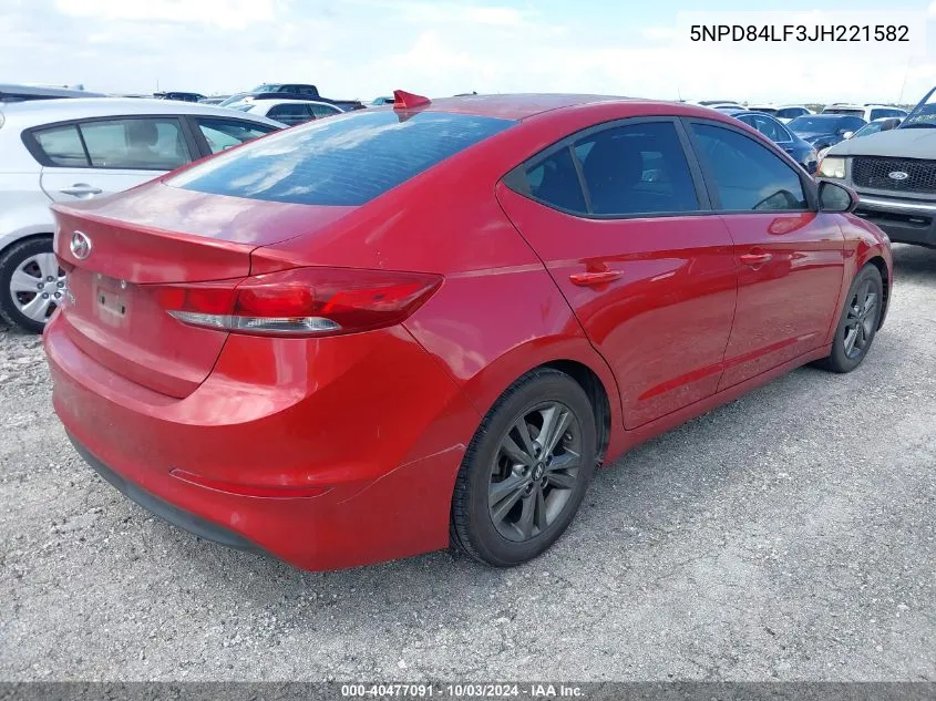 5NPD84LF3JH221582 2018 Hyundai Elantra Sel