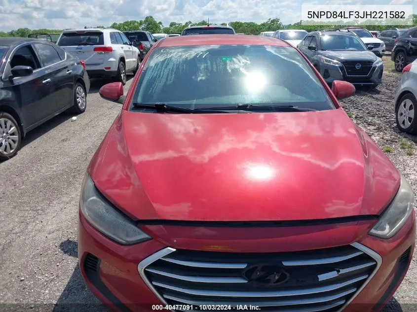 2018 Hyundai Elantra Sel VIN: 5NPD84LF3JH221582 Lot: 40477091