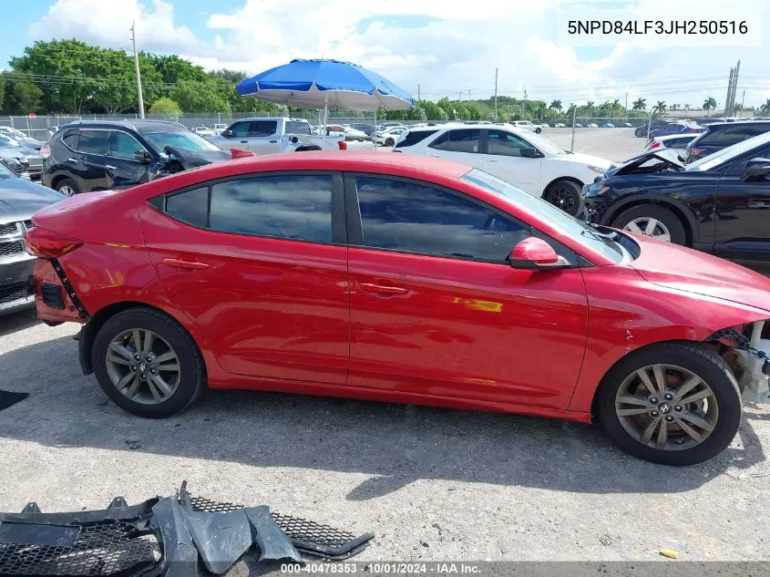 2018 Hyundai Elantra Sel VIN: 5NPD84LF3JH250516 Lot: 40478353