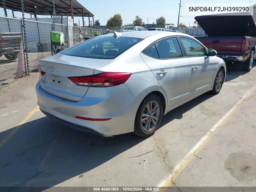 2018 Hyundai Elantra Sel VIN: 5NPD84LF2JH399290 Lot: 40481903