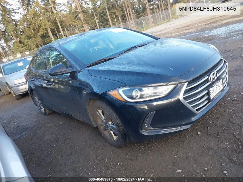 5NPD84LF8JH310645 2018 Hyundai Elantra Value Edition