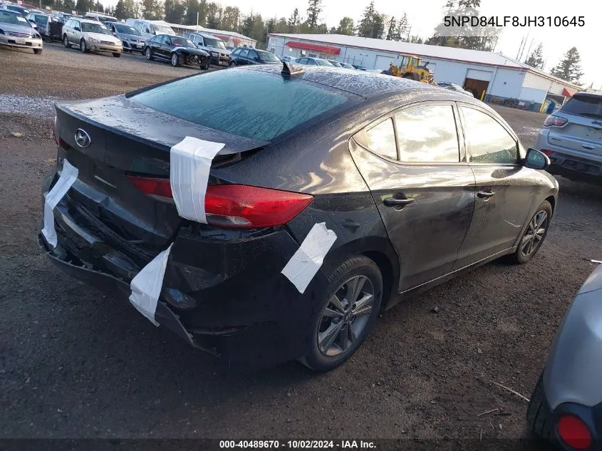 5NPD84LF8JH310645 2018 Hyundai Elantra Value Edition