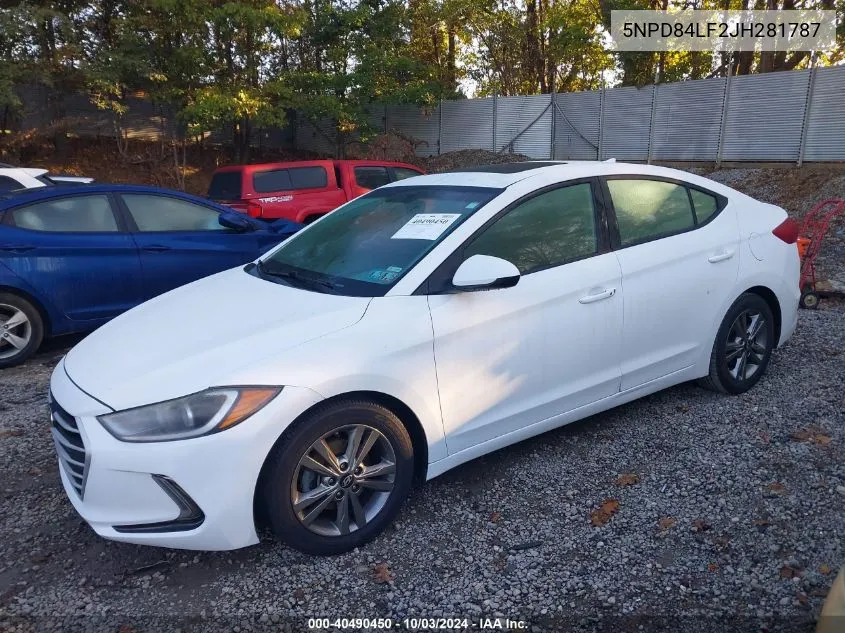 2018 Hyundai Elantra Value Edition VIN: 5NPD84LF2JH281787 Lot: 40490450