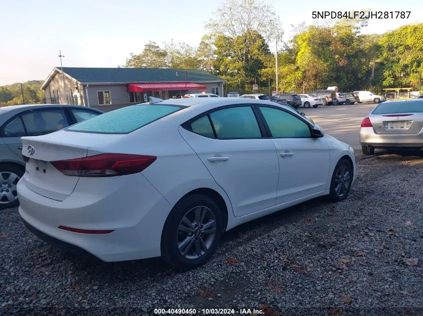 5NPD84LF2JH281787 2018 Hyundai Elantra Value Edition