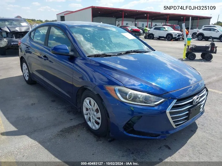 5NPD74LF0JH325109 2018 Hyundai Elantra Se