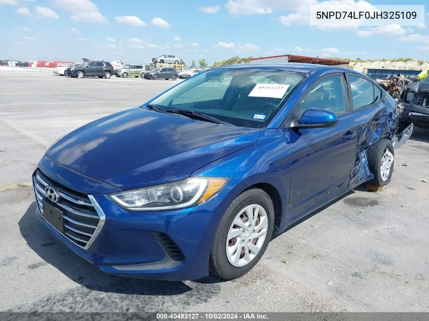 5NPD74LF0JH325109 2018 Hyundai Elantra Se