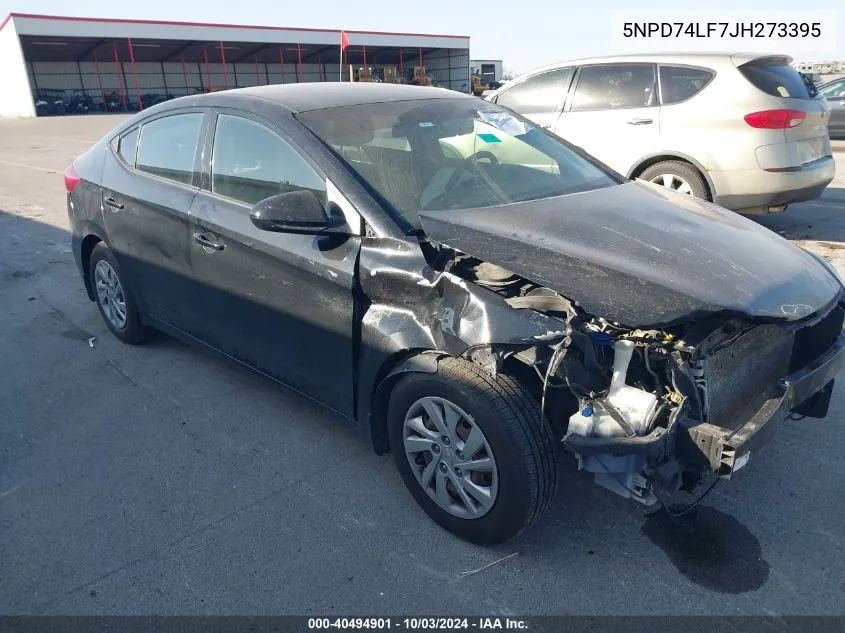 5NPD74LF7JH273395 2018 Hyundai Elantra Se