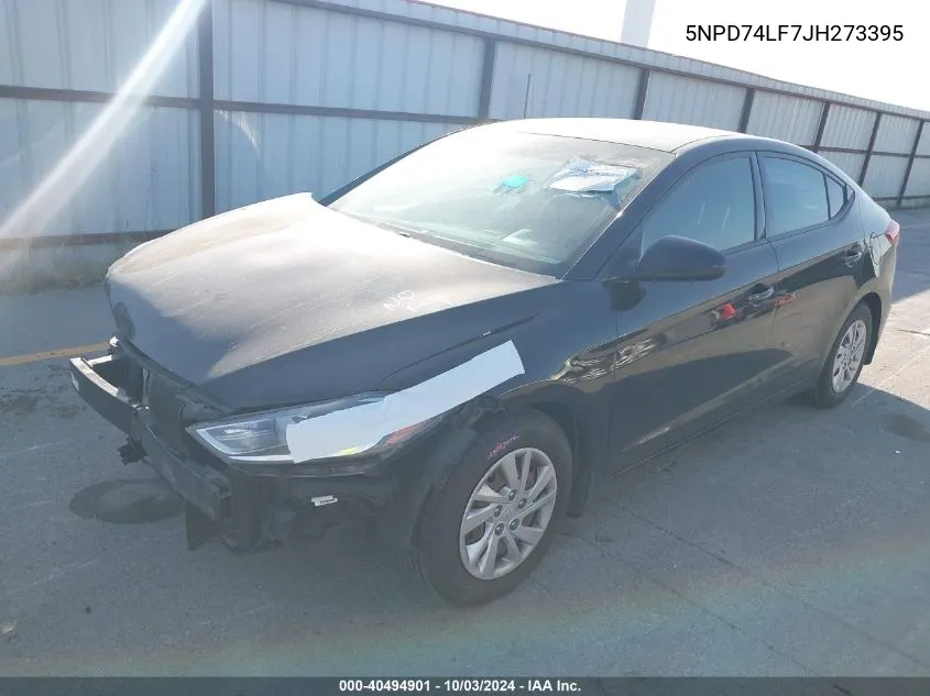 5NPD74LF7JH273395 2018 Hyundai Elantra Se