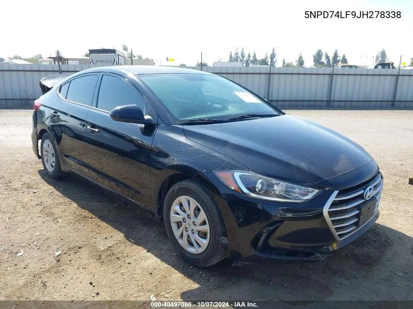 2018 Hyundai Elantra Se VIN: 5NPD74LF9JH278338 Lot: 40497080