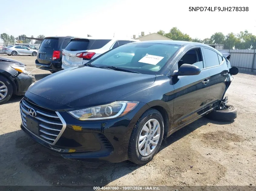 2018 Hyundai Elantra Se VIN: 5NPD74LF9JH278338 Lot: 40497080