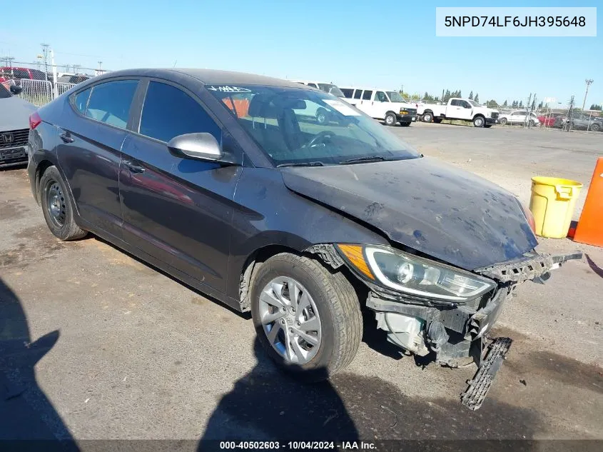 2018 Hyundai Elantra Se VIN: 5NPD74LF6JH395648 Lot: 40502603