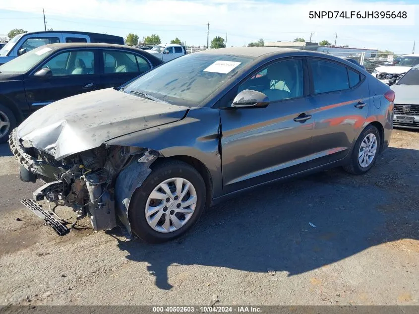 2018 Hyundai Elantra Se VIN: 5NPD74LF6JH395648 Lot: 40502603