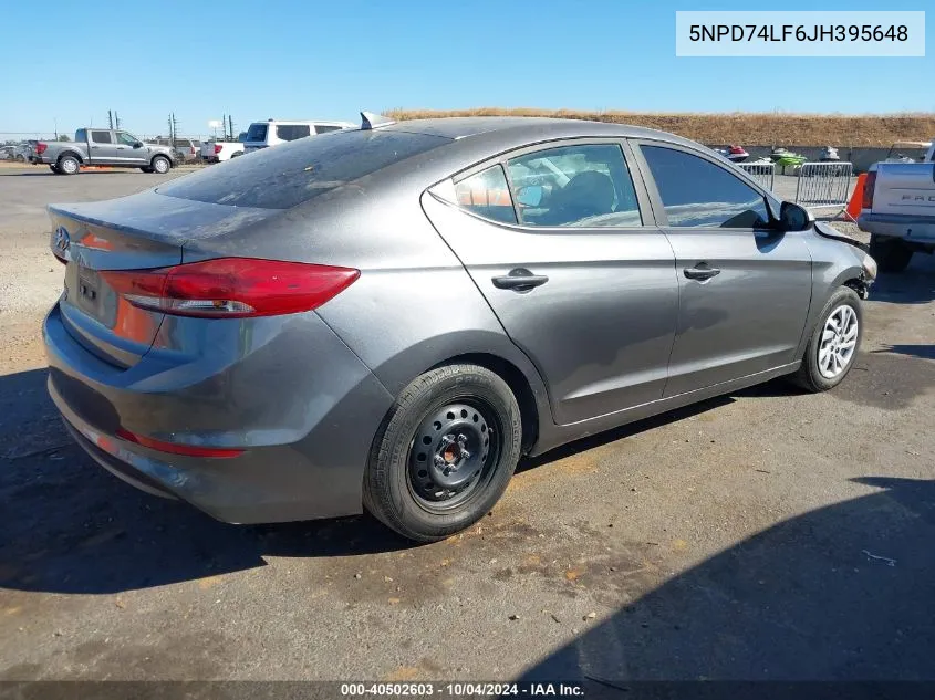 2018 Hyundai Elantra Se VIN: 5NPD74LF6JH395648 Lot: 40502603