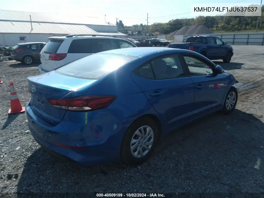 KMHD74LF1JU637537 2018 Hyundai Elantra Se