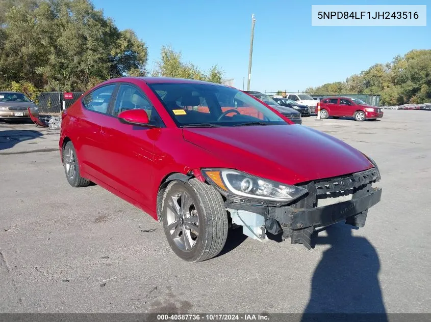 2018 Hyundai Elantra Sel VIN: 5NPD84LF1JH243516 Lot: 40587736