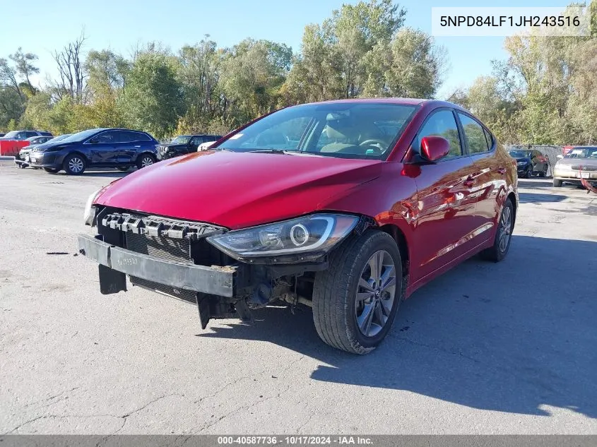 2018 Hyundai Elantra Sel VIN: 5NPD84LF1JH243516 Lot: 40587736