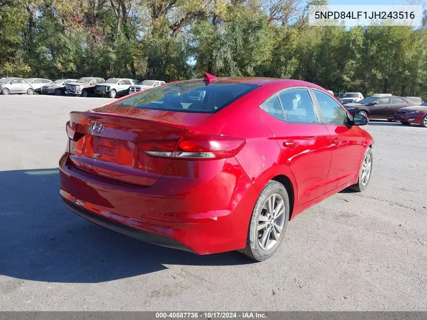 5NPD84LF1JH243516 2018 Hyundai Elantra Sel