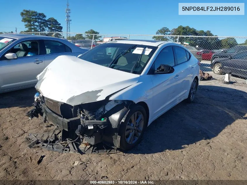 2018 Hyundai Elantra Value Edition VIN: 5NPD84LF2JH289016 Lot: 40602983