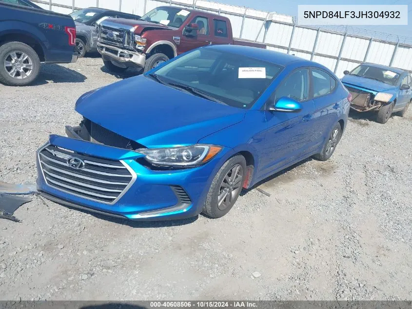 5NPD84LF3JH304932 2018 Hyundai Elantra Sel