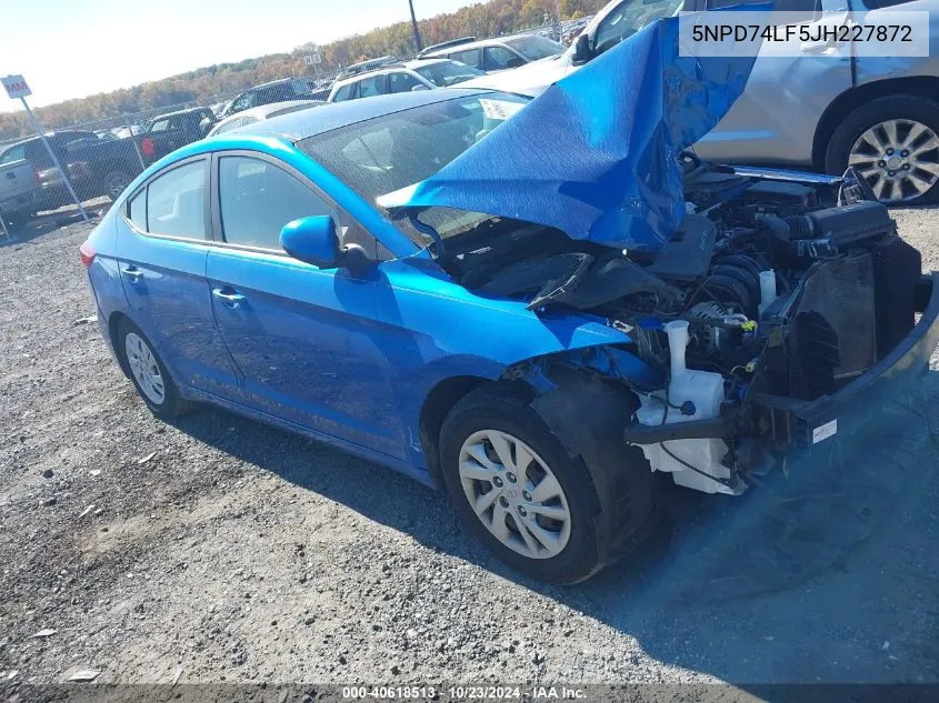 5NPD74LF5JH227872 2018 Hyundai Elantra Se