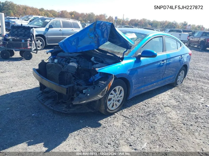 5NPD74LF5JH227872 2018 Hyundai Elantra Se