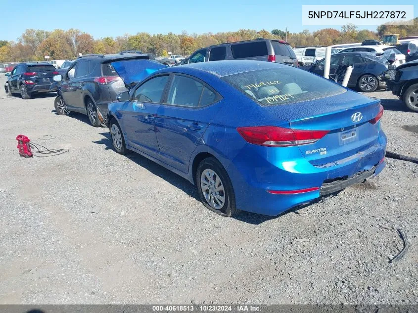 5NPD74LF5JH227872 2018 Hyundai Elantra Se