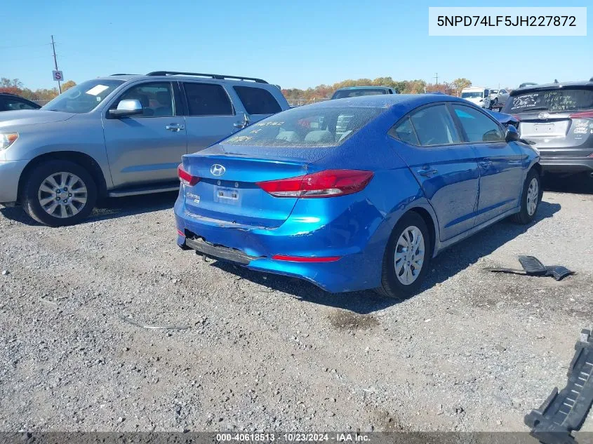 2018 Hyundai Elantra Se VIN: 5NPD74LF5JH227872 Lot: 40618513