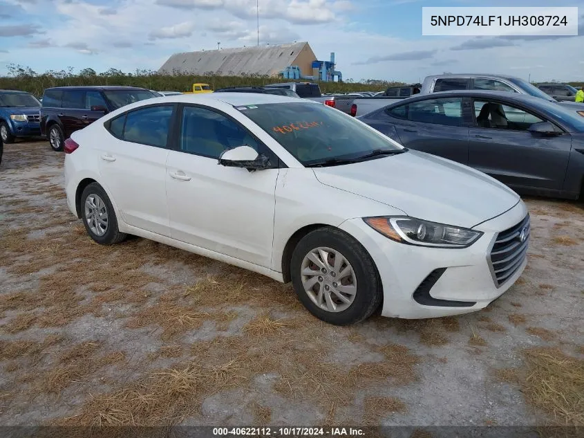 2018 Hyundai Elantra Se VIN: 5NPD74LF1JH308724 Lot: 40622112