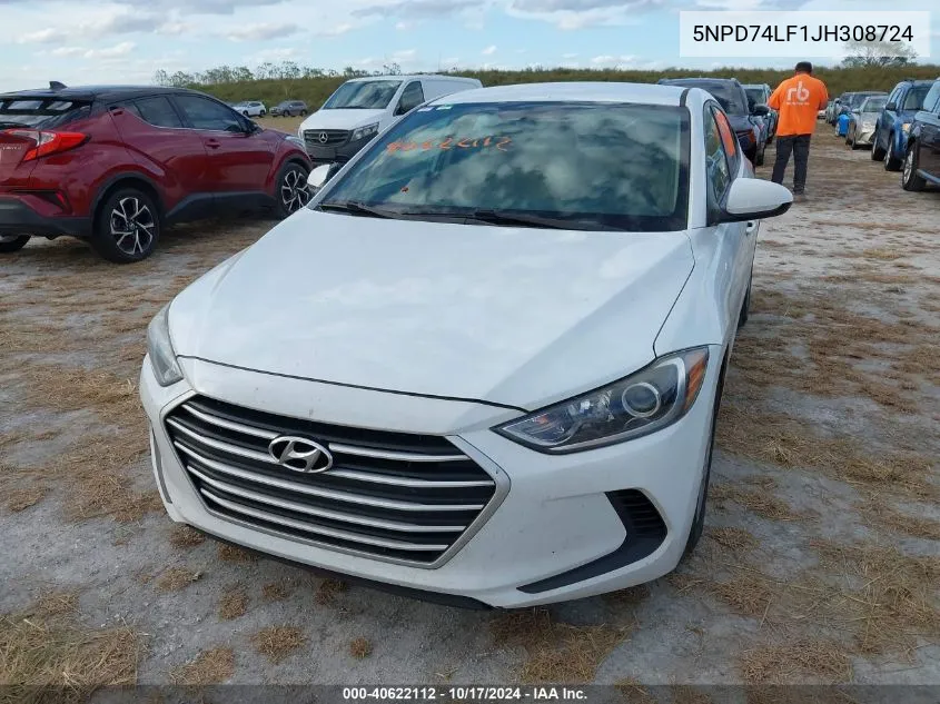 2018 Hyundai Elantra Se VIN: 5NPD74LF1JH308724 Lot: 40622112