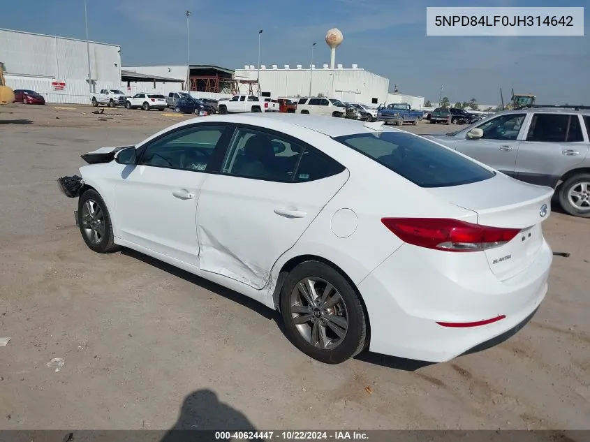 5NPD84LF0JH314642 2018 Hyundai Elantra Sel