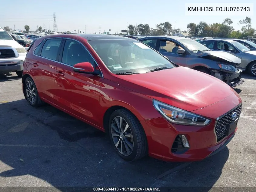 2018 Hyundai Elantra Gt VIN: KMHH35LE0JU076743 Lot: 40634413