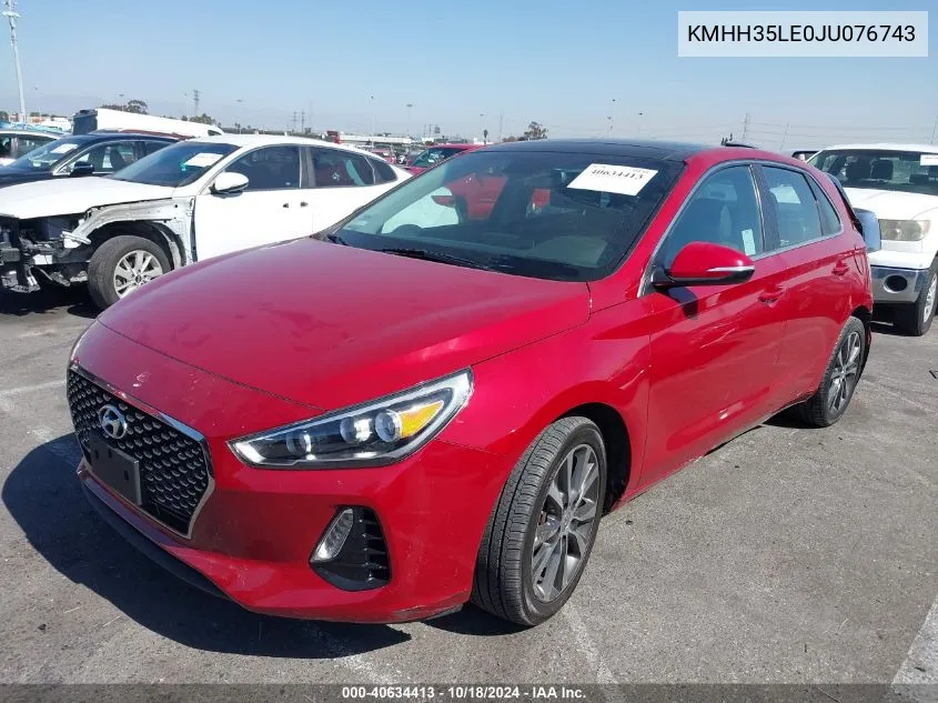 2018 Hyundai Elantra Gt VIN: KMHH35LE0JU076743 Lot: 40634413