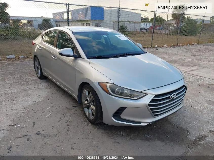 5NPD74LF3JH235551 2018 Hyundai Elantra Se