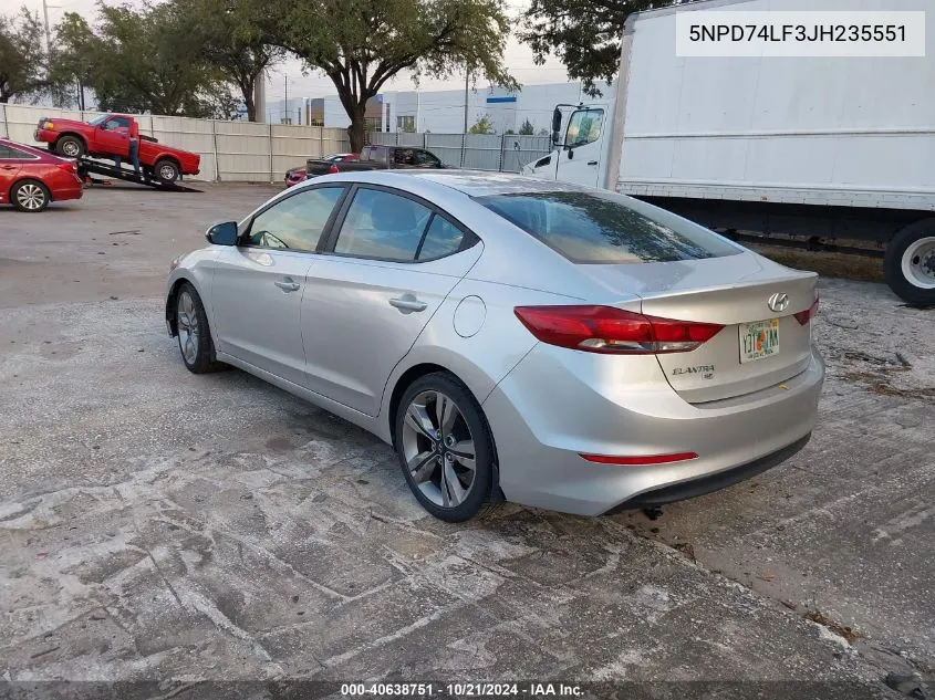 5NPD74LF3JH235551 2018 Hyundai Elantra Se