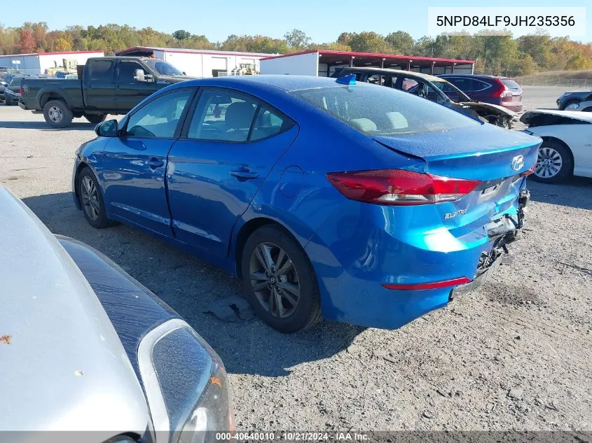 2018 Hyundai Elantra Sel/Value/Limited VIN: 5NPD84LF9JH235356 Lot: 40640010