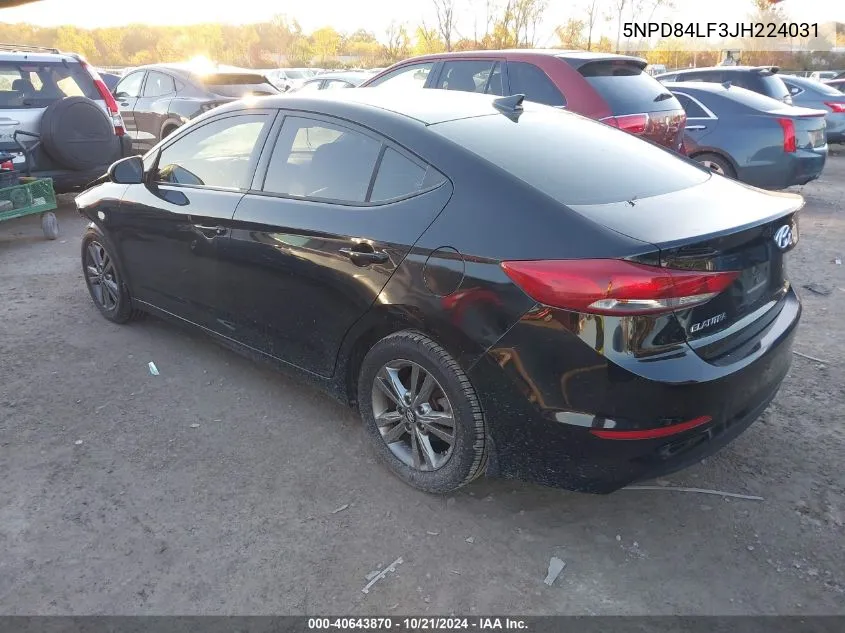 2018 Hyundai Elantra Sel/Value/Limited VIN: 5NPD84LF3JH224031 Lot: 40643870