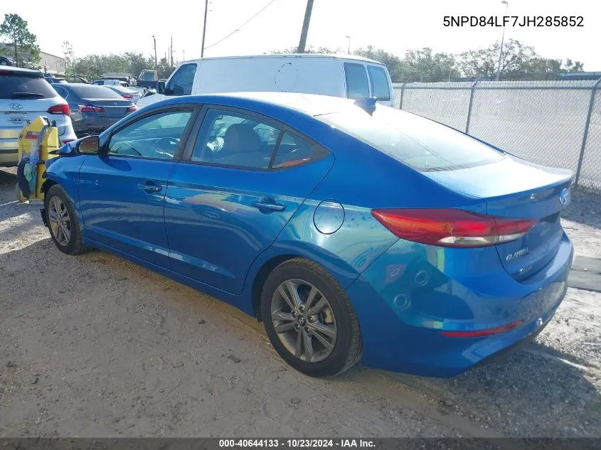 2018 Hyundai Elantra Value Edition VIN: 5NPD84LF7JH285852 Lot: 40644133