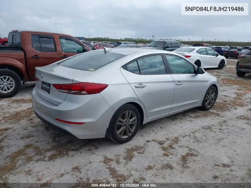 5NPD84LF8JH219486 2018 Hyundai Elantra Sel/Value/Limited