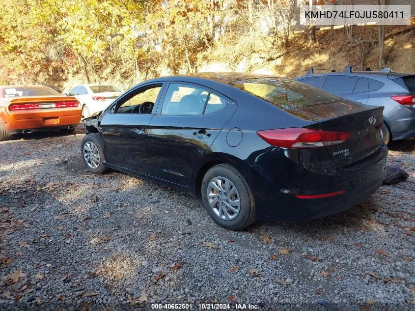 KMHD74LF0JU580411 2018 Hyundai Elantra Se