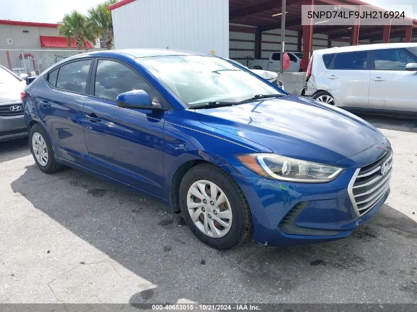 2018 Hyundai Elantra Se VIN: 5NPD74LF9JH216924 Lot: 40653015