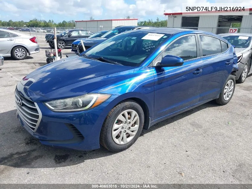 5NPD74LF9JH216924 2018 Hyundai Elantra Se