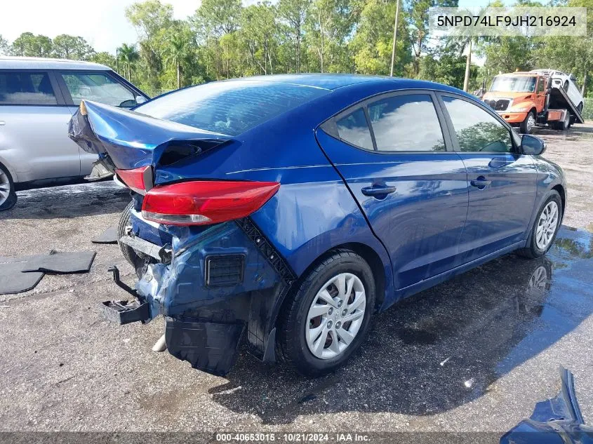 5NPD74LF9JH216924 2018 Hyundai Elantra Se