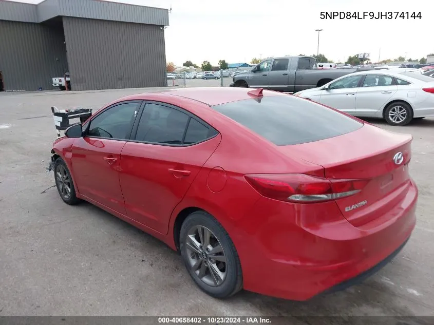 2018 Hyundai Elantra Value Edition VIN: 5NPD84LF9JH374144 Lot: 40658402