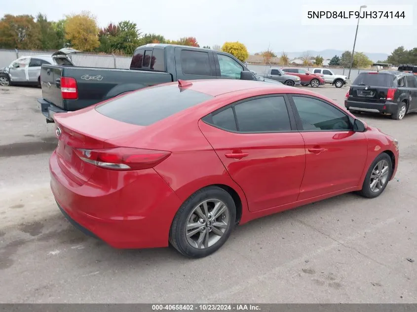 2018 Hyundai Elantra Value Edition VIN: 5NPD84LF9JH374144 Lot: 40658402