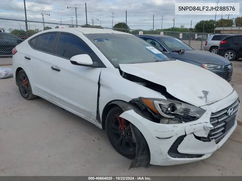 2018 Hyundai Elantra Sel VIN: 5NPD84LF2JH288576 Lot: 40664020