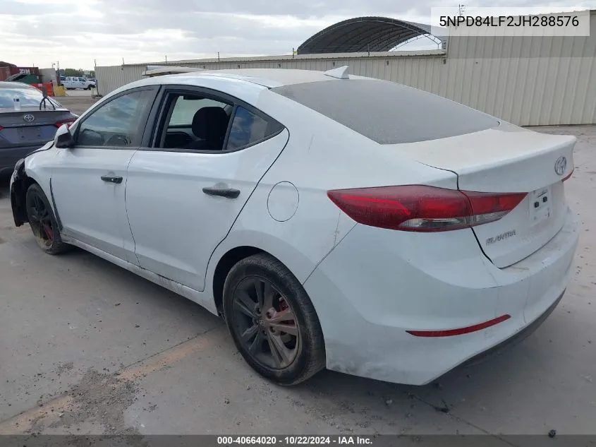 5NPD84LF2JH288576 2018 Hyundai Elantra Sel