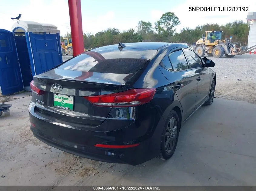 5NPD84LF1JH287192 2018 Hyundai Elantra Sel