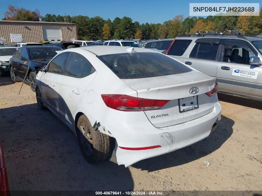 2018 Hyundai Elantra Sel/Value/Limited VIN: 5NPD84LF7JH223688 Lot: 40679641