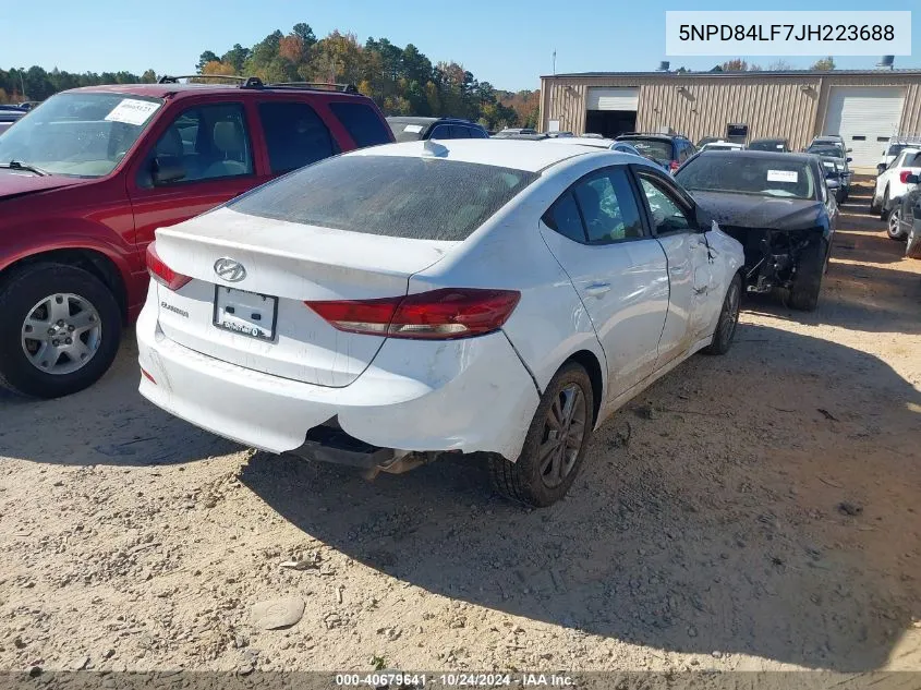 2018 Hyundai Elantra Sel/Value/Limited VIN: 5NPD84LF7JH223688 Lot: 40679641