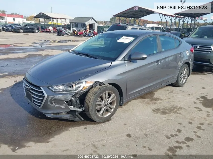 2018 Hyundai Elantra Sel VIN: 5NPD84LF3JH312528 Lot: 40703723